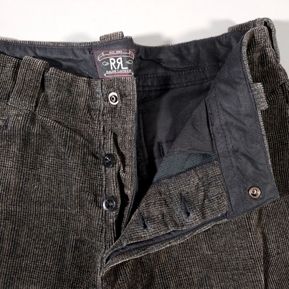 RRL Corduroy Pants Mens‎ 31x29 Brown Straight Leg Button Fly Ralph Lauren - Picture 4 of 9
